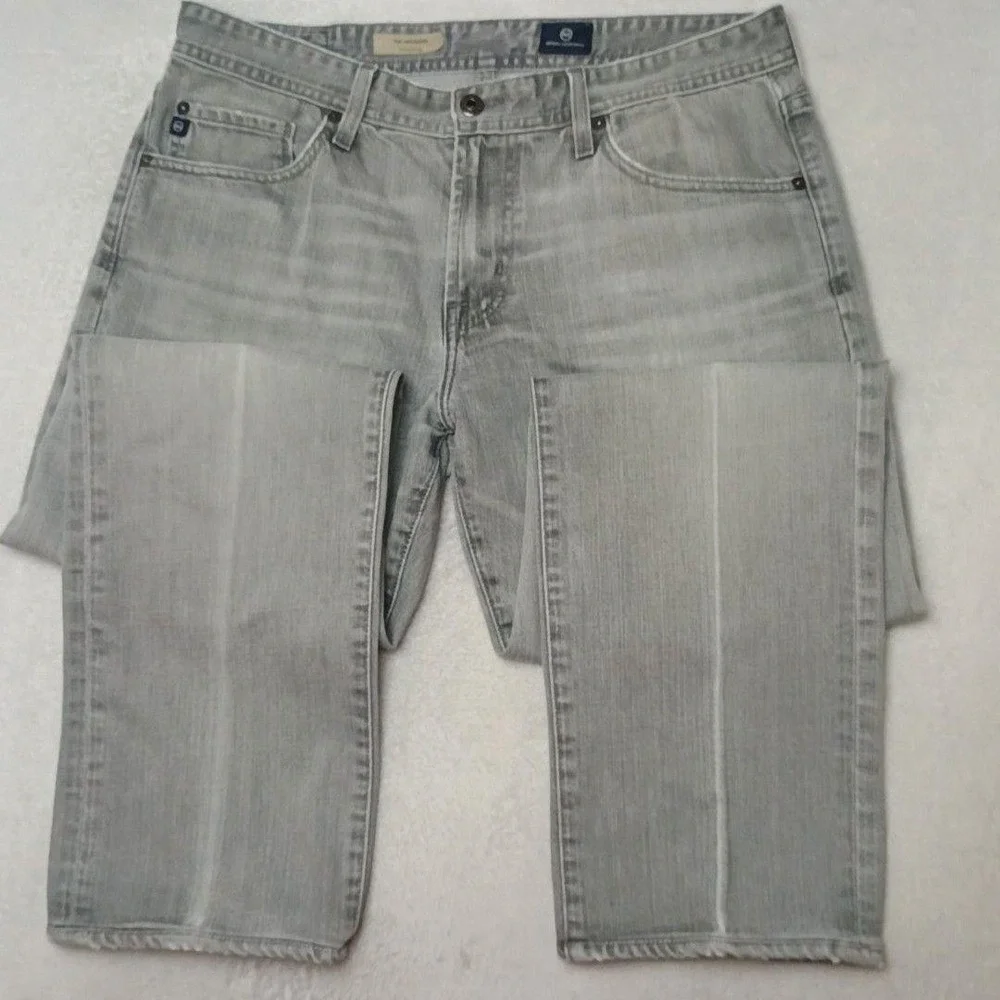 AG Adriano Goldschmied Jeans Mens 33x31 Gray The Graduate Slim Straight Wash USA